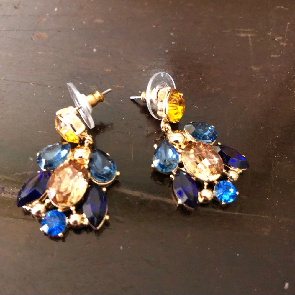 Multicolor Glass Earrings . - Picture 3 of 5